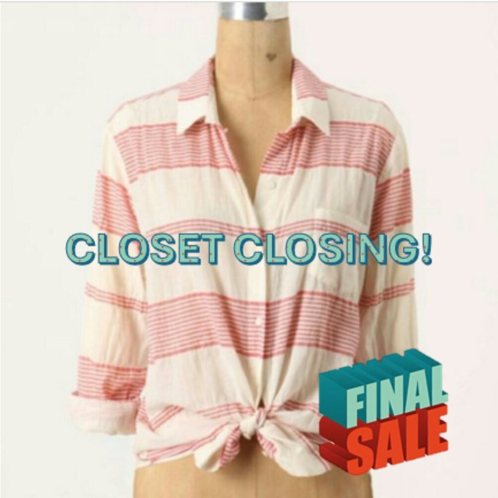 |Anthropologie| Lili's Closet Striped Motif Shirt